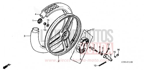 ROUE ARRIERE (1) PK50L de 1990